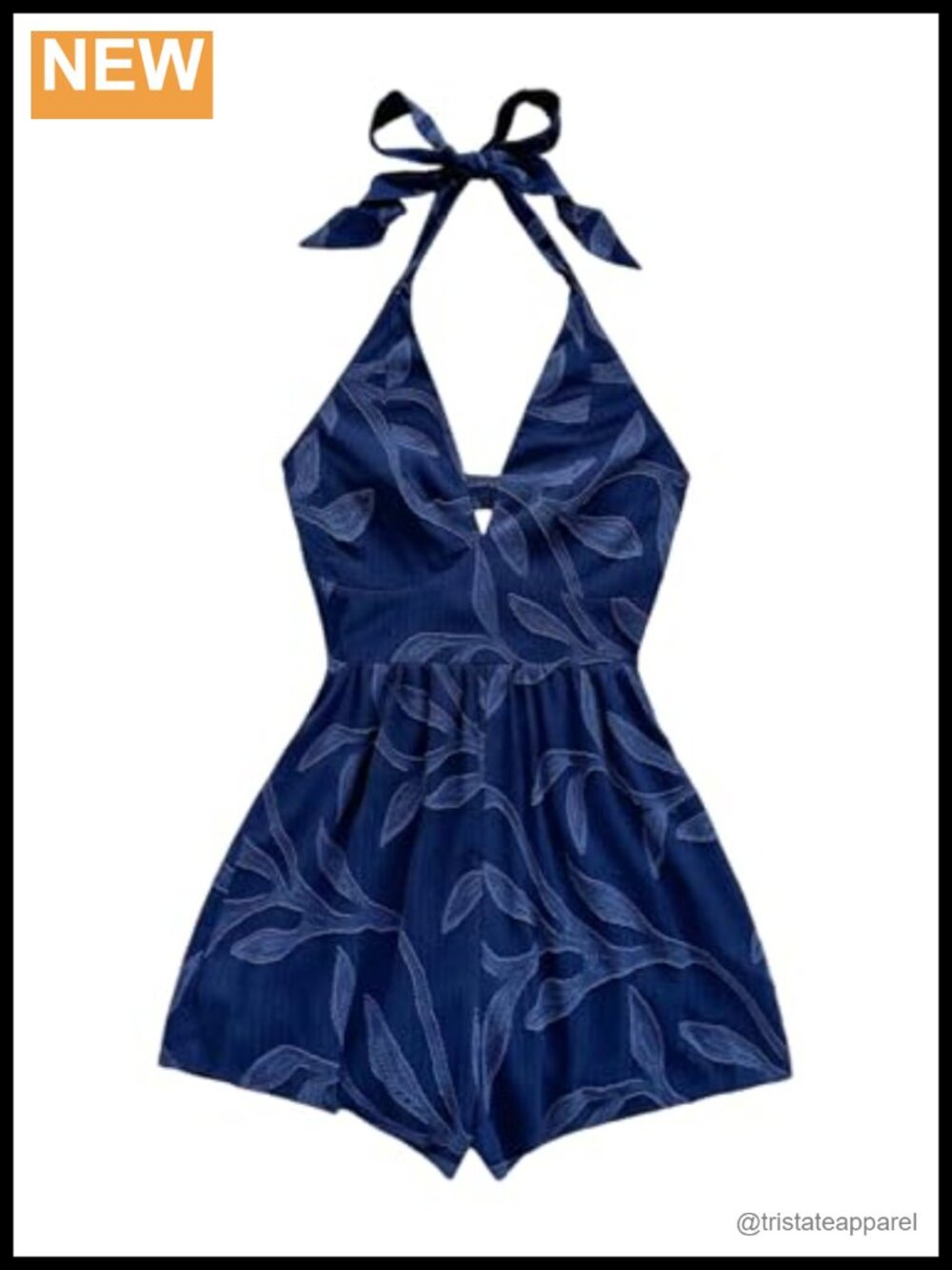 SOLY HUX Women's Summer Halter Romper Deep V Neck Boho Short Jumpsuit
